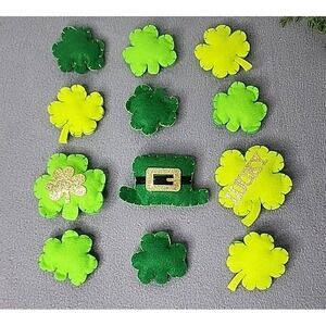 St. Patrick's Patricks Day Felt Shamrocks Bowl Basket Filler Decor Table Scatter
